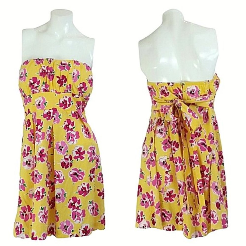 Jump Girl Floral Strapless Pleated Mini Dress